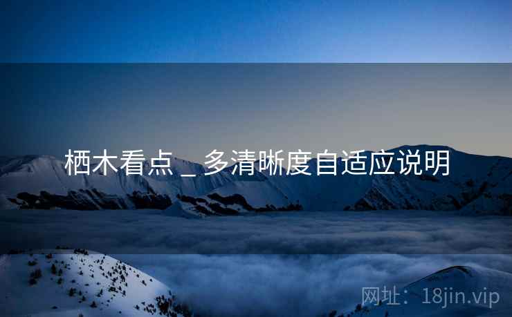 栖木看点 _ 多清晰度自适应说明