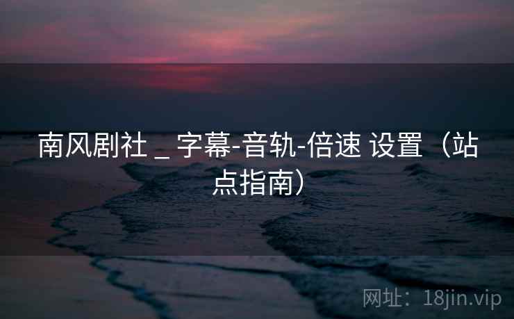 南风剧社 _ 字幕-音轨-倍速 设置（站点指南）